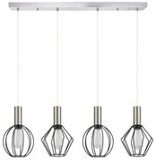 Φωτιστικό Οροφής - Ράγα Adept Flex 77-8922 87x87x300cm 4xE27 60W Nickel-Black Homelighting