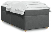 vidaXL Κρεβάτι Boxspring με Στρώμα Σκούρο Γκρι 90x200 εκ. Υφασμάτινο