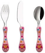 Μαχαιροπίρουνα Παιδικά Owl (Σετ 3Τμχ) 45.100.086 Multi-Pink Cryspo Trio 3 τμχ Stainless Steel