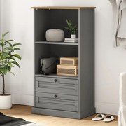 vidaXL Βιβλιοθήκη VIGO Γκρι 60 x 35 x 114,5 εκ. από Μασίφ Ξύλο Πεύκου