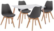 Σετ τραπεζαρίας C10193.10 5τμχ με Τραπέζι MINIMAL 120x80x73εκ. &amp; Καρέκλες VEGAS Σκούρο Γκρί