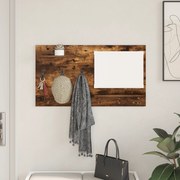 vidaXL Τοίχου Κρεμάστρα με ράφι Καπνιστή δρυς 90 x 10 x 50 εκ.