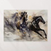 Πίνακας σε καμβά Μαύρα Άλογα KNV2523 30cm x 40cm