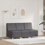 vidaXL Καναπέδες 3 pcs Γκρι 55 x 74 x 82 εκ. Τεχνητό δέρμα