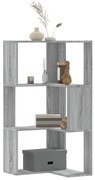 vidaXL Βιβλιοθήκη Γωνιακή 3 Επ. Γκρι Sonoma 50x50x102εκ Επεξ. Ξύλο
