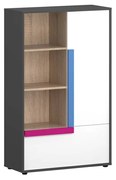 Ραφιέρα Alex 84x36x133εκ Γραφίτης-Σονόμα-Λευκό TO-ALEXSH2D