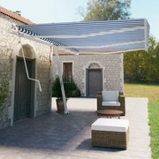 Τέντα Αυτόματη Ανεξάρτητη Μπλε/Λευκό 600 x 350 εκ. 3069686