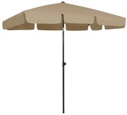 vidaXL Ομπρέλα Θαλάσσης Taupe 200 x 125 εκ.