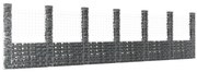 vidaXL Συρματοκιβώτιο σε U Σχήμα με 7 Στύλους 740x20x200 εκ Σιδερένιο