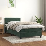 ΚΡΕΒΑΤΙ BOXSPRING ΜΕ ΣΤΡΩΜΑ ΣΚΟΥΡΟ ΠΡΑΣΙΝΟ 90X190 ΕΚ. ΒΕΛΟΥΔΙΝΟ 3141338