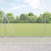 vidaXL Φράχτης με Στήλες. Ασημί 1.2 x 10 m Ατσάλι με επικάλυψη PVC