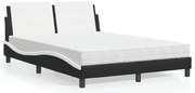 vidaXL Σκελετός Κρεβατιού Χωρίς Στρώμα Zadar Μαύρο/Λευκό 140x190 εκ. από Συνθετικό Δέρμα