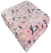 Κουβέρτα παιδική &quot;Unicorn yard&quot; βελουτέ από 100% polyester 160x220εκ.  τμχ.