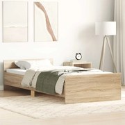vidaXL Πλαίσιο Κρεβ. Χωρ. Στρώμα Sonoma Δρυς 90 x 190 εκ. Επεξ. Ξύλο