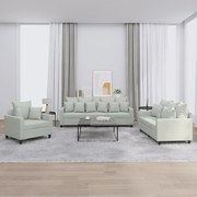 vidaXL Σετ Σαλονιού 3 Τεμαχίων Ανοιχτό Γκρι Βελούδινο με Μαξιλάρια