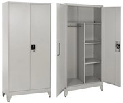 Ντουλάπα CLOD Μεταλλική Δίφυλλη με Πόδια με Χώρισμα Ανοιχτό Γκρί 90Χ40Χ180Υ εκ. 90x40x180 εκ.