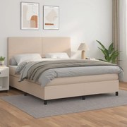 vidaXL Κρεβάτι Boxspring με Στρώμα Καπουτσίνο 180x200 εκ. Συνθ. Δέρμα