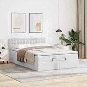 Οθωμανικό κρεβάτι με στρώμα Λευκό 140x200cm Faux Leather 3311309