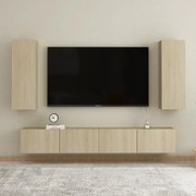 vidaXL Έπιπλο Τηλεόρασης 4 Τεμαχίων Sonoma Δρυς από Επεξ. Ξύλο