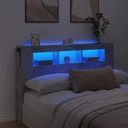 Κεφαλάρι Κρεβατιού με LED Γκρι Σκυροδέματος 160x18,5x103,5 εκ 837354