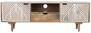 Τηλεόραση Home ESPRIT Λευκό Ξύλο από Μάνγκο 160 x 41 x 55 cm