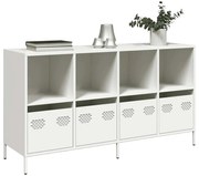 vidaXL Sideboard Λευκό 135x39x73,5 cm Ατσάλι ψυχρής έλασης