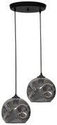 Κρεμαστό Φωτιστικό Οροφής 2xE27 Γυαλί Φ36cm Pop Heronia Lighting-02-0390-Φιμέ/Smoke 02-0390