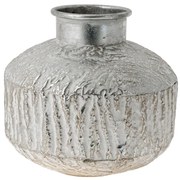 Βάζο Μεταλλικό Ασημί-Λευκό 28x24,5εκ. Zen Collection 24.27.49922