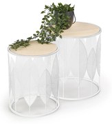 FOLLA set of 2 c. tables natural / white DIOMMI V-CH-FOLLA-LAW-BIAŁY