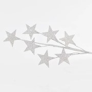 Eurolamp Κλαδί Με Glitter Αστέρια 46cm Ασημί 600-44242