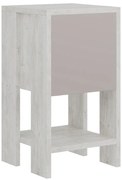 Κομοδίνο Ema χρώμα λευκό antique-μόκα 30x30x55εκ 30x30x55 εκ.
