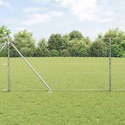vidaXL Φράχτης με Στήλες. Ασημί 1 x 10 m Ατσάλι με επικάλυψη PVC