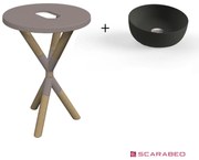 Scarabeo Cross 2501F0-9852 Sand (Μπεζ Ματ) Πάγκος Με Νιπτήρα Glam Andresia Ø33εκ.