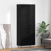 vidaXL Highboard Μαύρη Οξυά 69,5 x 34 x 180 εκ. Επεξεργασμένο ξύλο