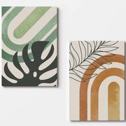 Πίνακας Καμβάς (Σετ 2Τμχ) 910NVT1382 70x100cm Multi Wallity Κάθετοι Ξύλο, Καμβάς