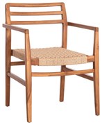 Πολυθρόνα Τραπεζαρίας HERRIN Ξύλο Teak-Σχοινί Viro 58x56x80Υεκ. 58x56x80 εκ.