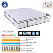 ΣΤΡΩΜΑ Pocket Spring 5-Zone Gel Memory Foam + Latex, Μονής Όψης 160x200x(34/32)cm