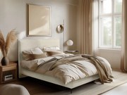 Επενδυμένο κρεβάτι Puretta-Ekrou-140 x 200