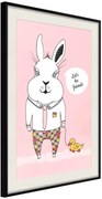 Αφίσα - Friendly Bunny - 40x60 - Μαύρο - Με πασπαρτού