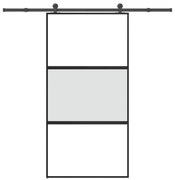 vidaXL Συρόμενη πόρτα με σετ υλικού 102,5x205 cm από γυαλί&Αλουμίνιο