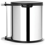 Brabantia Εντοιχιζόμενος κάδος 647044, 15 L, Ευρύ άνοιγμα, Πλαστικός εσωτερικός κάδος, Inox