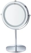HOME USE επιτραπέζιος καθρέφτης HUH-0185 με LED φως, 1x/5x zoom, ασημί