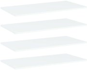 vidaXL Ράφια Βιβλιοθήκης 4 τεμ. Λευκά 80x40x1,5 εκ. από Επεξ. Ξύλο