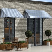 Τέντα Bistro Μπλε / Λευκό 400 x 120 εκ.