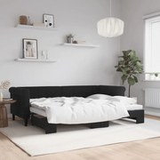 vidaXL Καναπές Κρεβάτι Συρόμενος Μαύρος 80 x 200 εκ. Βελούδινος