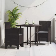 vidaXL Καρέκλα Κήπου 2 pcs Καφέ 53 x 49 x 85 εκ. PP