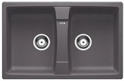 Blanco Lexa 8 Rock Grey SILGRANIT™ PuraDur™ Γρανιτένιος Νεροχύτης Ένθετος με 2 Γούρνες 78x50cm