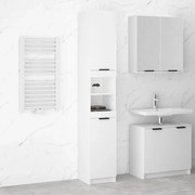 vidaXL Ντουλάπι Μπάνιου Λευκό 32 x 34 x 188,5 εκ. Επεξεργασμένο Ξύλο