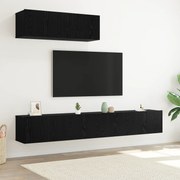 vidaXL Σετ 3 τεμαχίων TV  τοίχου Μαύρης Δρύς Επεξεργασμένου Ξύλου