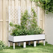 vidaXL Ζαρντινιέρα Κήπου με Καφασωτό Λευκή 120x40x142 εκ. Πολυπροπ.
